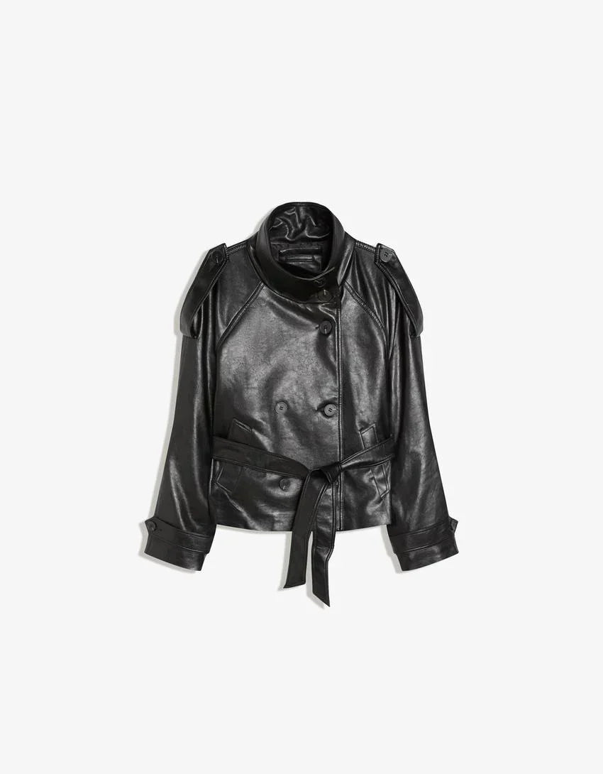 Novera – Trenchcoat in Lederoptik