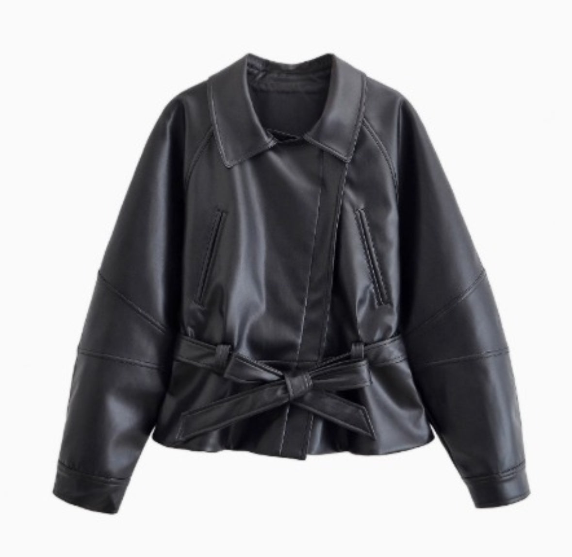 Jasmin – Lederjacke mit Gürtel