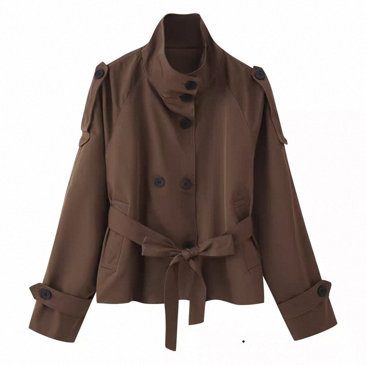 Melina – Cropped-Trenchcoat in Braun
