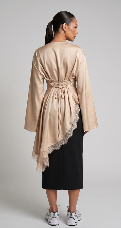 Mira – Satintunika mit Spitze – Bild 2