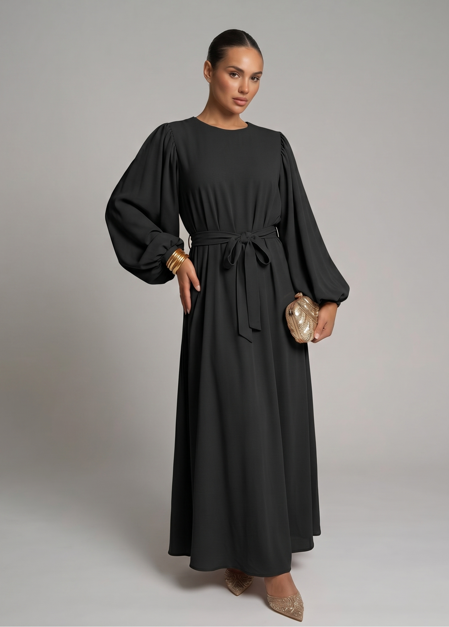 Zaina – Abaya mit Schleife – Bild 4