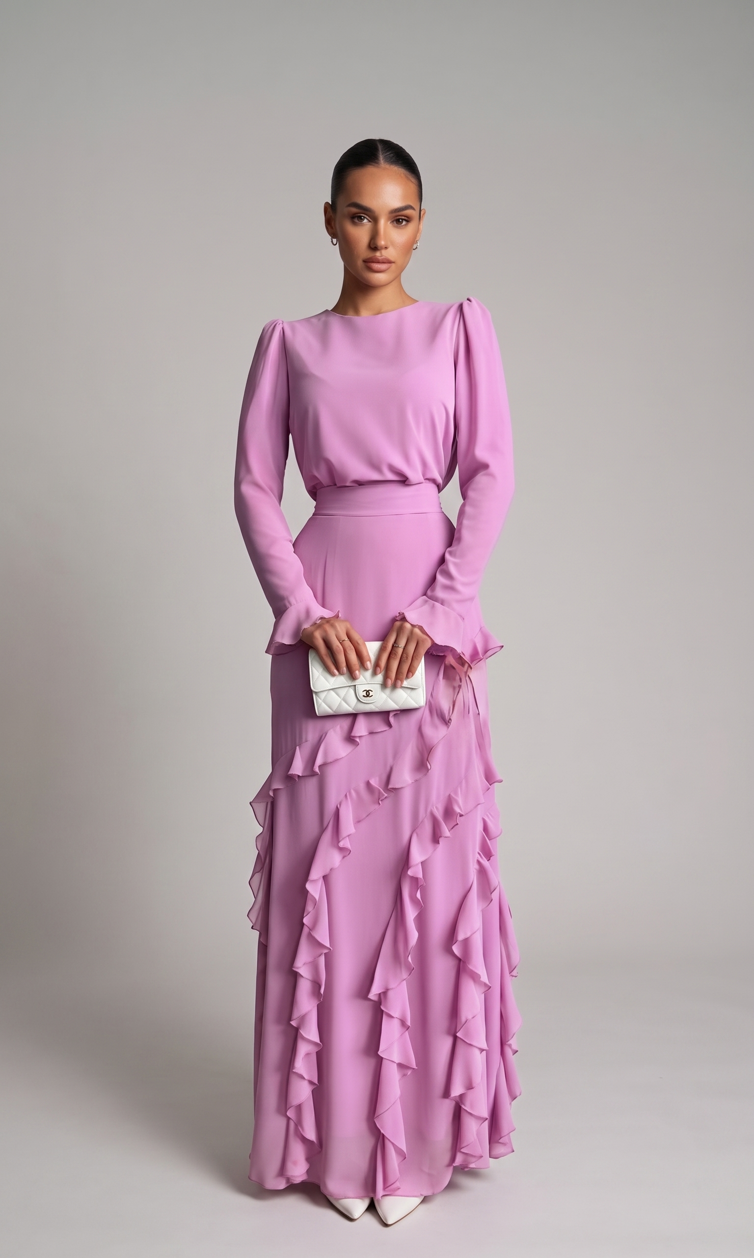 Ipek – Tailliertes Maxikleid mit Volants – Bild 4