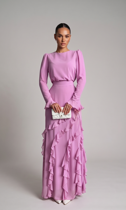 Ipek – Tailliertes Maxikleid mit Volants – Bild 4