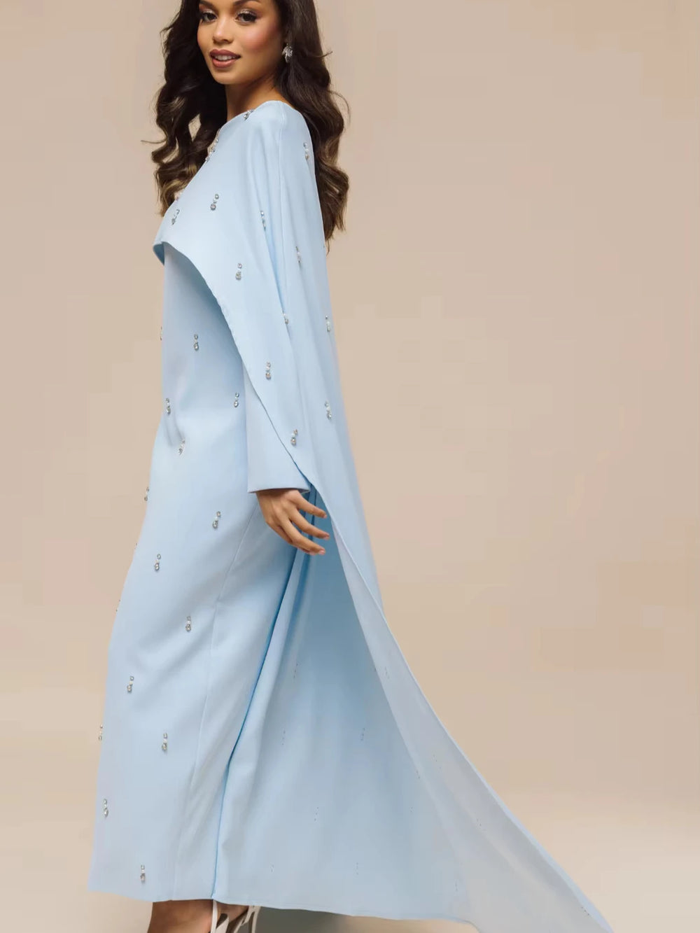 Sena – Abaya mit Cape und Applikationen – Bild 2