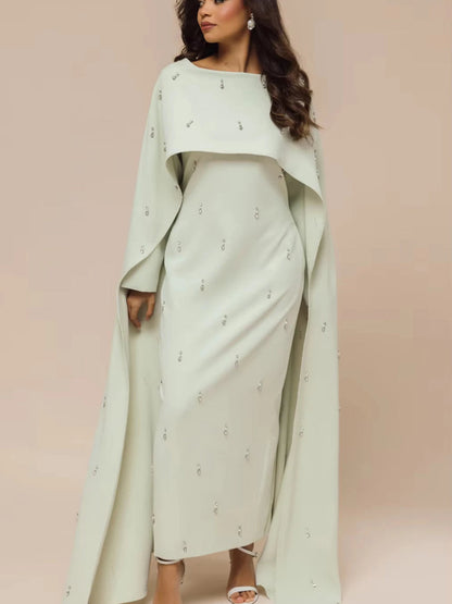 Sena – Abaya mit Cape und Applikationen – Bild 4