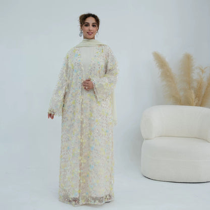 Beyza – Abaya mit Kimono im Blumenmuster – Bild 8