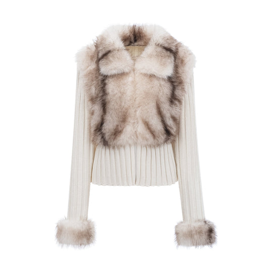 Selma – Cardigan mit Fellkragen