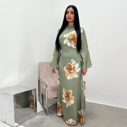 Naz – Abaya mit Blumenmuster – Bild 4