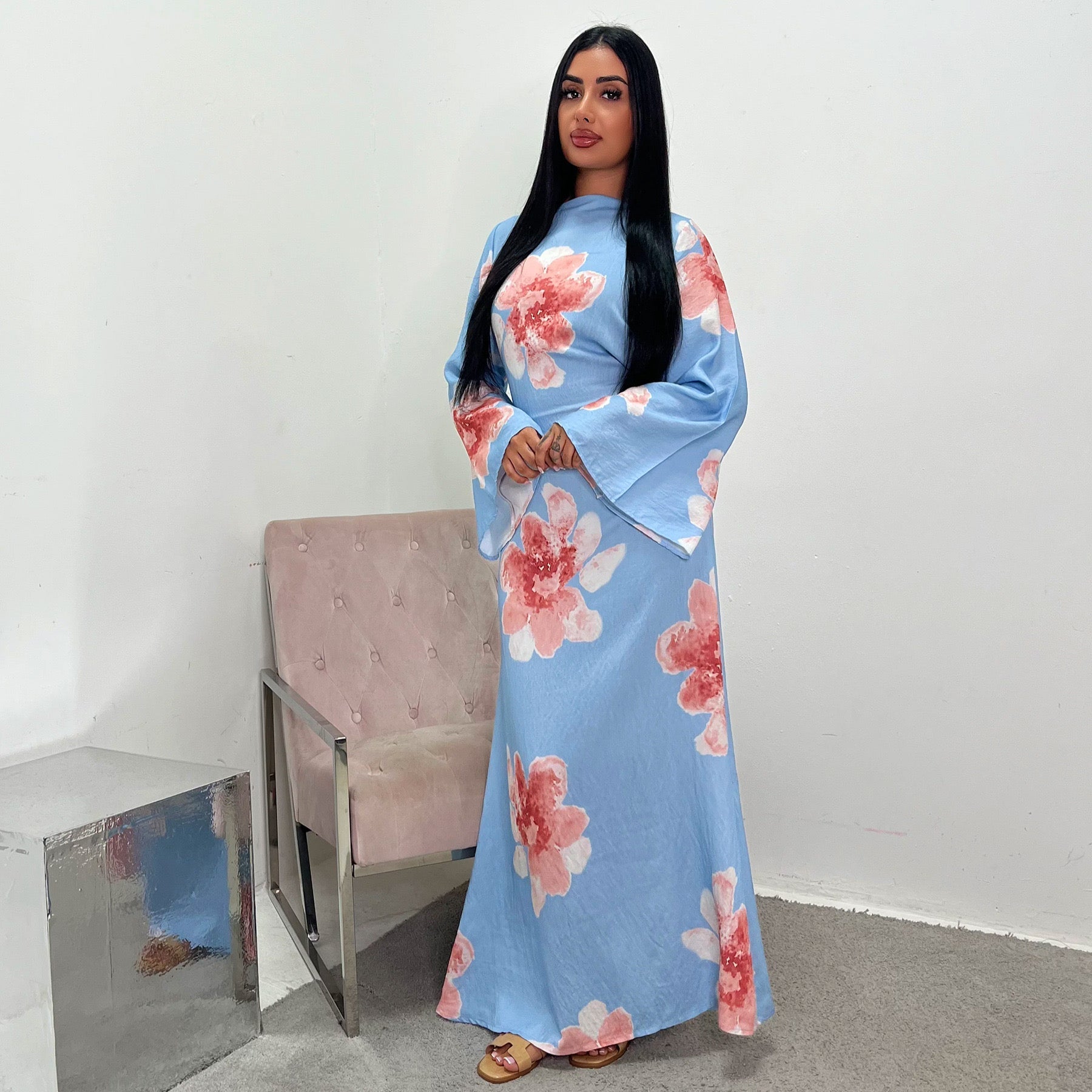 Naz – Abaya mit Blumenmuster – Bild 5