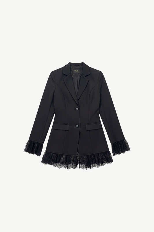 Prisca – Blazer mit Spitzensaum