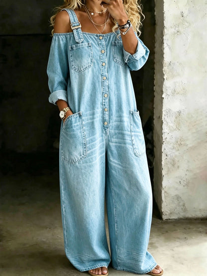 Maya - Weiter Overall im Denim-Look