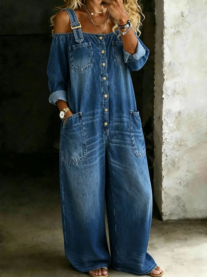 Maya - Weiter Overall im Denim-Look