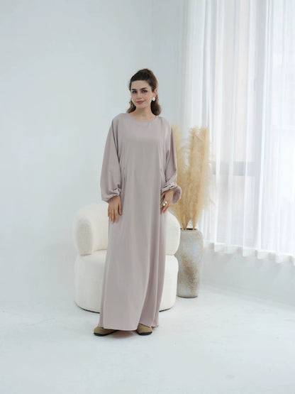 Amina – Still-Abaya mit Zip-Öffnung