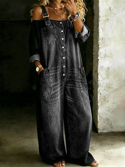 Maya - Weiter Overall im Denim-Look