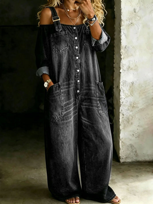 Maya - Weiter Overall im Denim-Look
