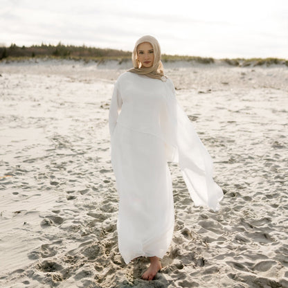 Yasmin – Plissee-Robe mit Rundhals