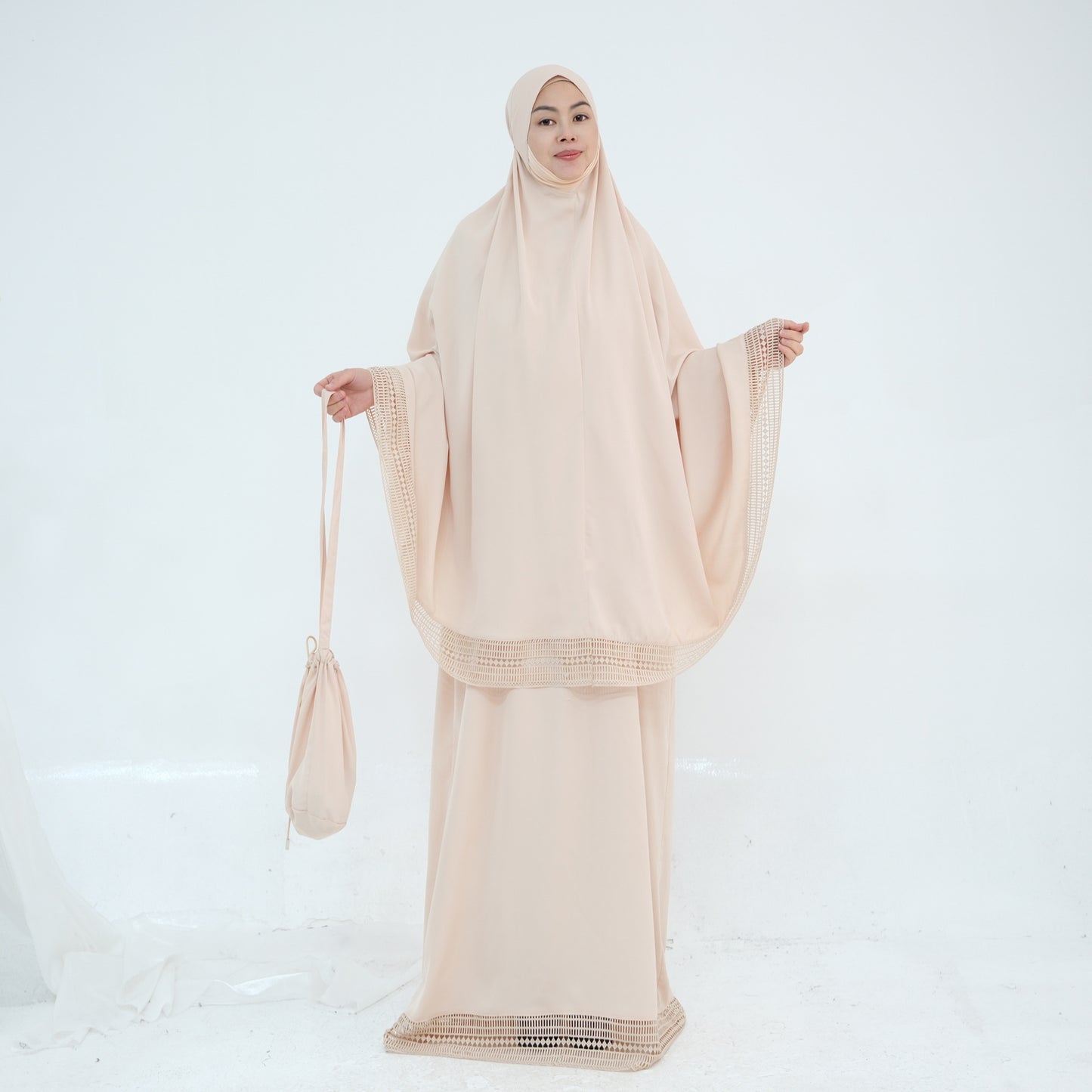 Farida – Gebets-Set, 4-teilig mit Spitzenborte