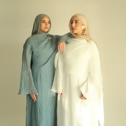 Yasmin – Plissee-Robe mit Rundhals