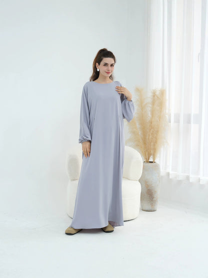 Amina – Still-Abaya mit Zip-Öffnung