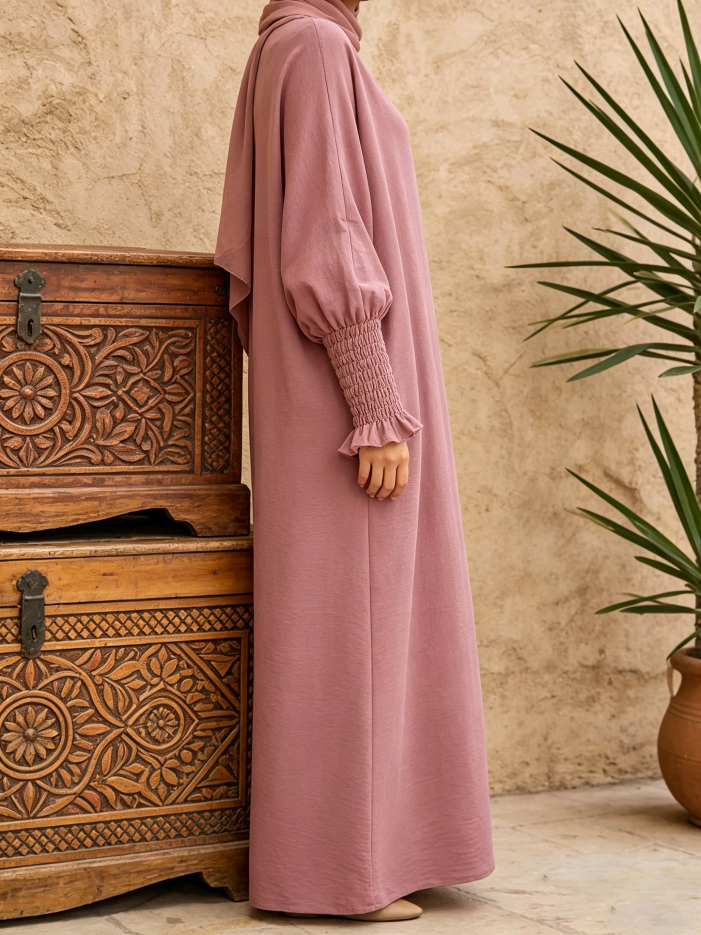 Aylin – Crepe-Abaya mit Taschen