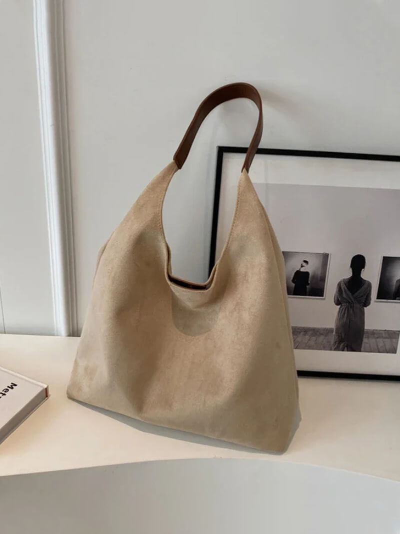 Handtasche in Wildlederoptik – Bild 2