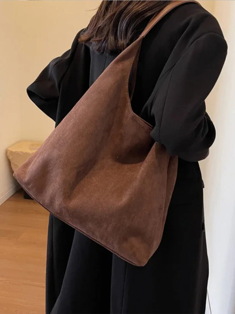 Handtasche in Wildlederoptik – Bild 13