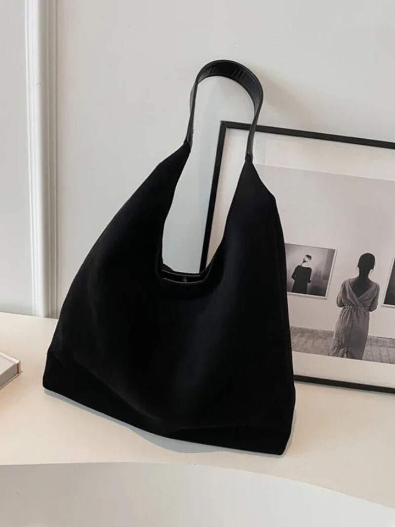 Handtasche in Wildlederoptik – Bild 4