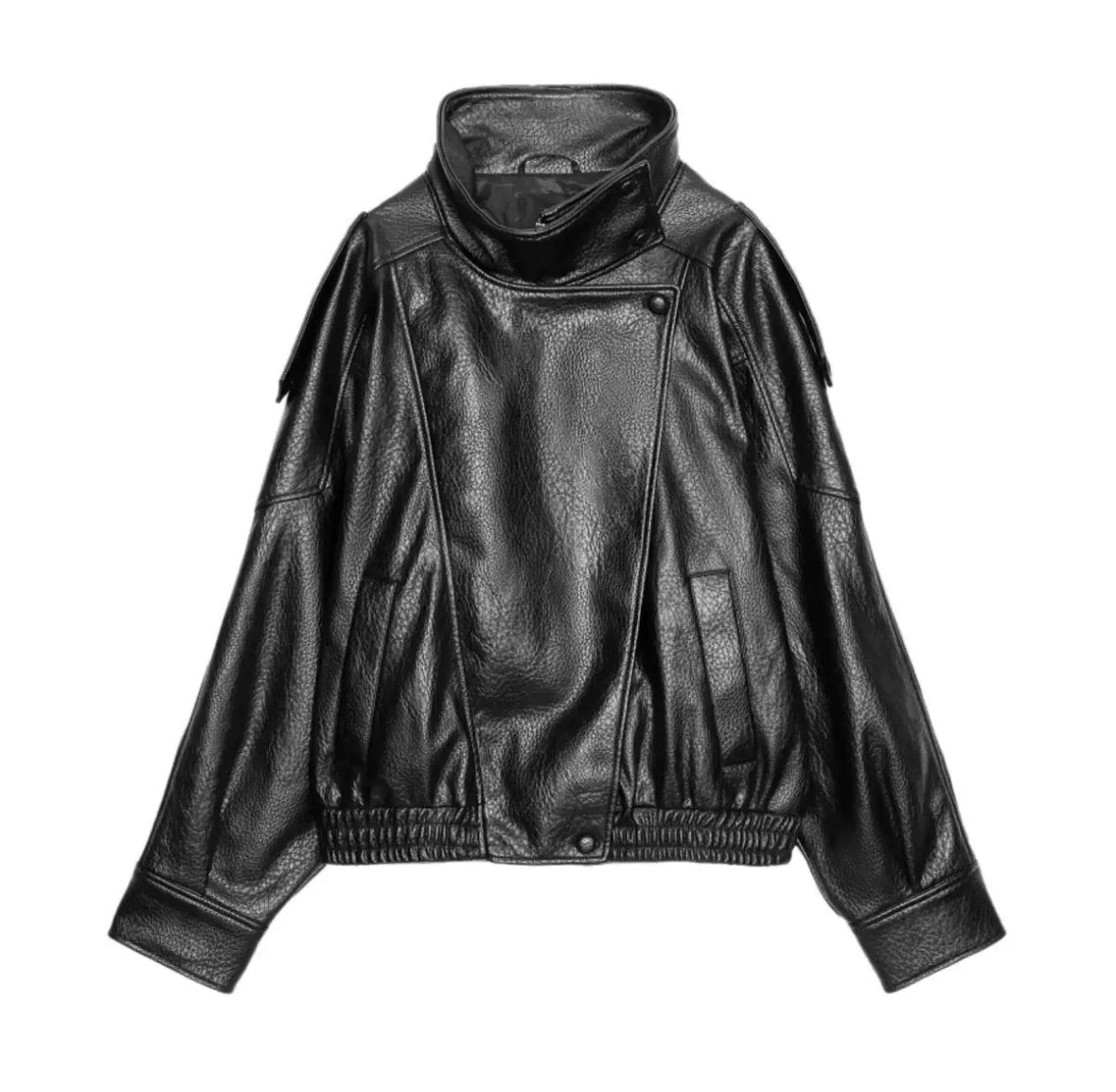 Clara – Lederjacke mit Stehkragen