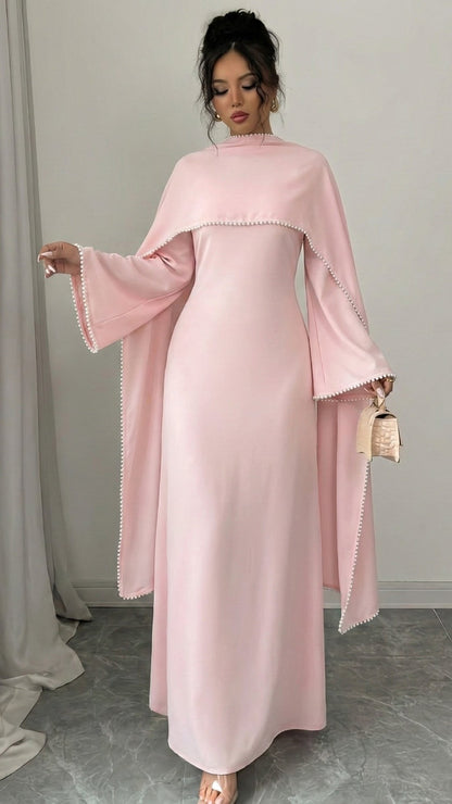 Elora – Abaya mit Perlenbesatz